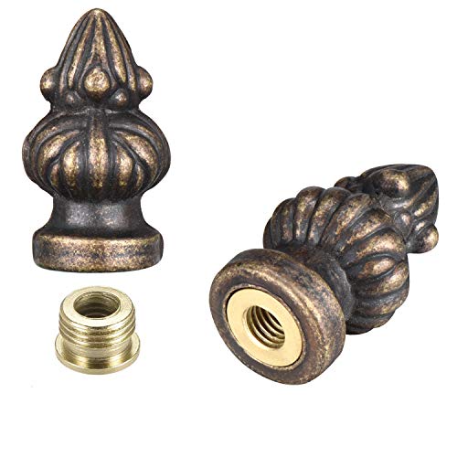 Canomo 2 Packs Lamp Finial Cap Knob Lamp Decoration for Lamp Shade, Antique Brass, 1-3/8 Inches (Small Size) - Image 1