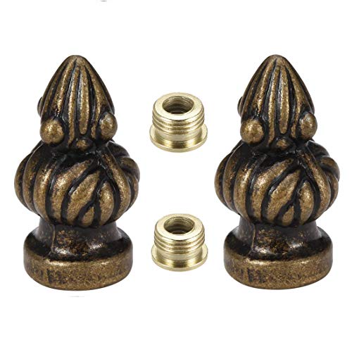 Canomo 2 Packs Lamp Finial Cap Knob Lamp Decoration for Lamp Shade, Antique Brass, 1-3/8 Inches (Small Size) - Image 5