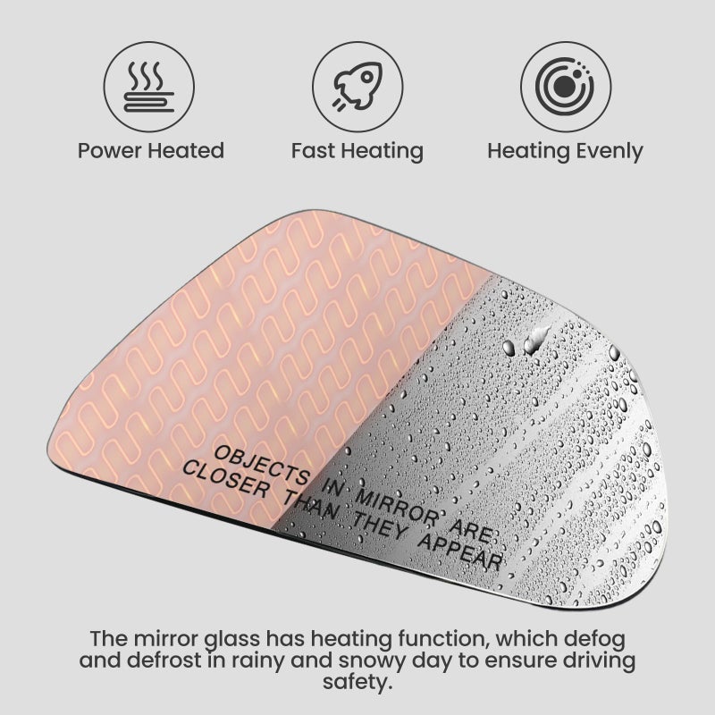 Heyokoo Passenger Side Mirror Replacement For Tesla Model 3 2017-2023 â€“ Mirrors for Tesla Model 3 W/Backing Plate- Side Mirror for Tesla Model 3 Accessories - Image 2