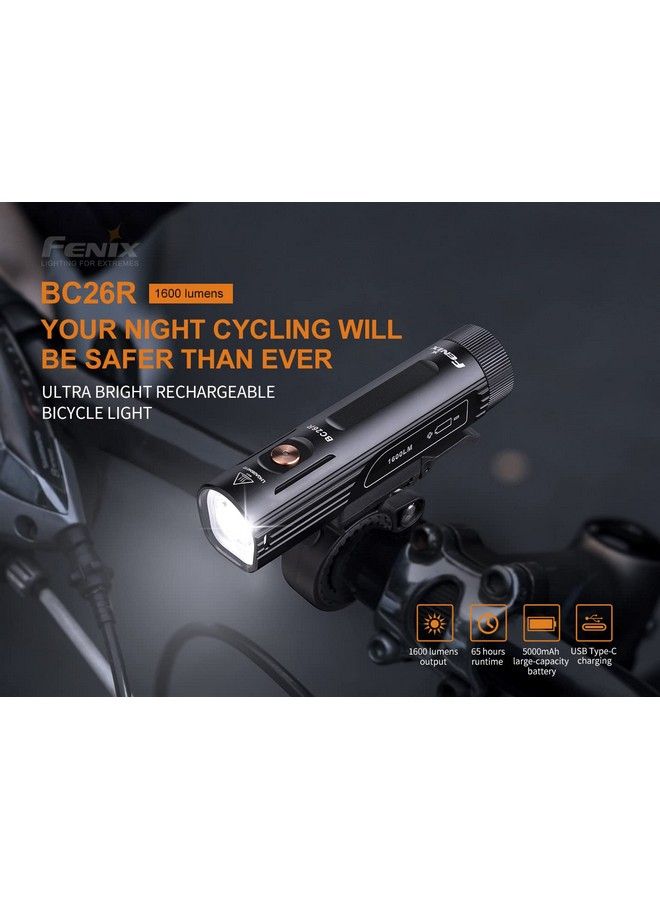 fenix Bc26R ضوء دراجة قابل لإعادة الشحن USB-C 1600 لومن فائق السطوع مع منظم Lumentac - Image 4