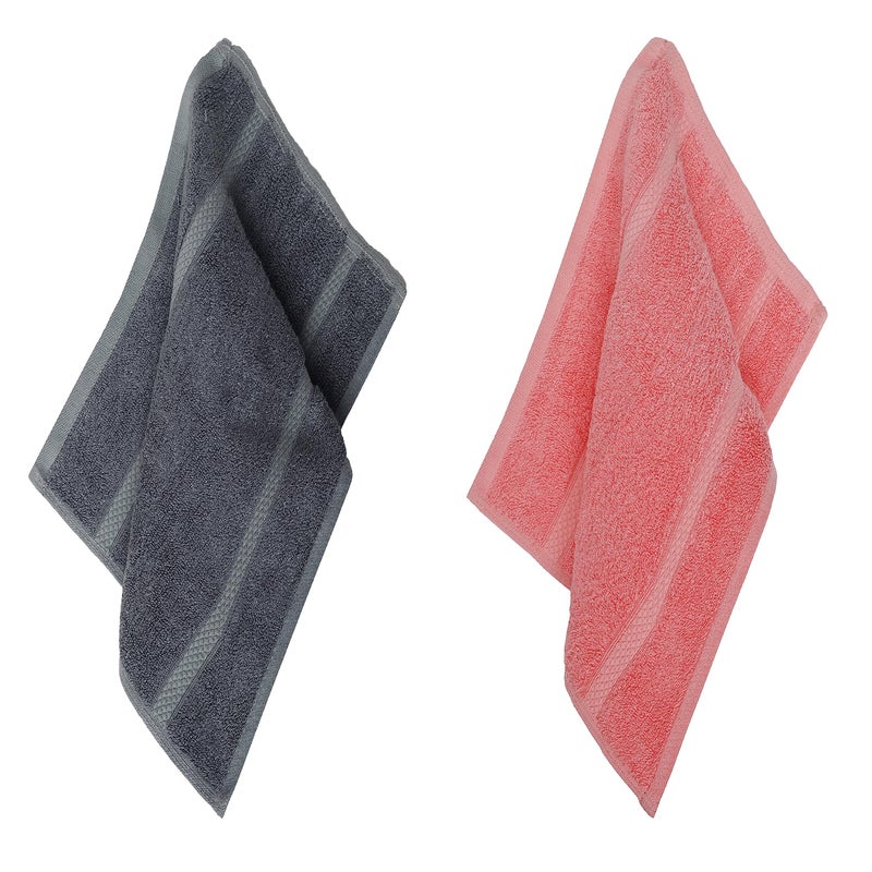 Velve 100% Bamboo Hand Towel | 600 GSM | Set of 2 | Ultra Soft, Absorbent, Anti Bacterial Towel for Gym, Yoga, Sports, Travel | Grey, Pink - Image 2