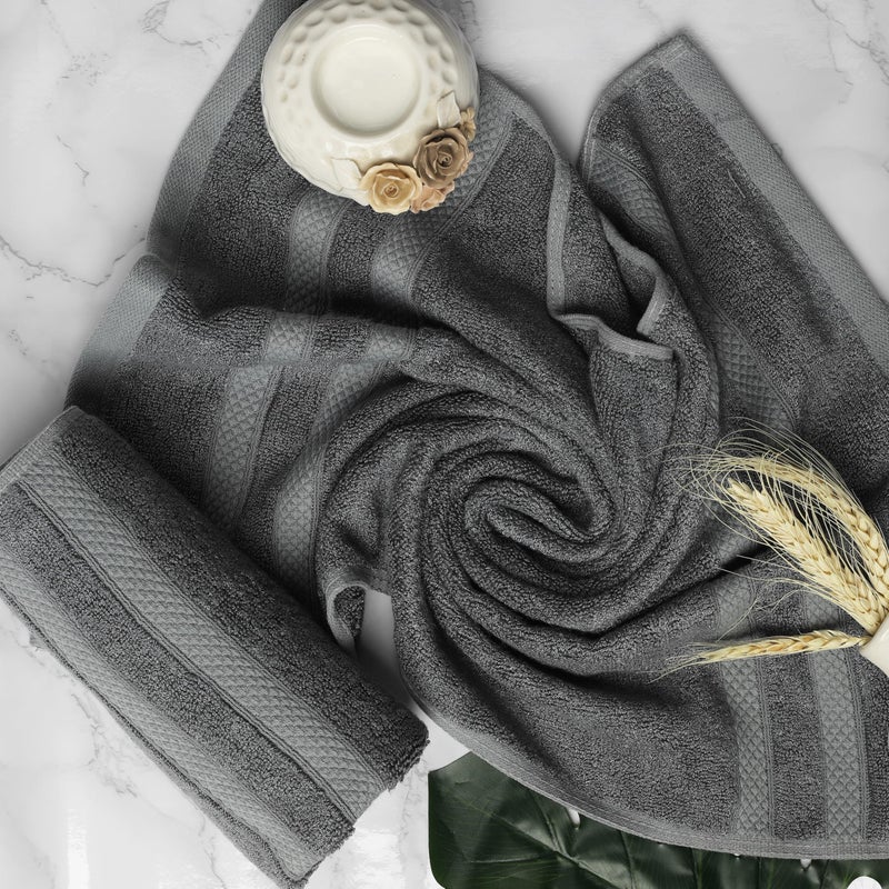 Velve 100% Bamboo Hand Towel | 600 GSM | Set of 2 | Ultra Soft, Absorbent, Anti Bacterial Towel for Gym, Yoga, Sports, Travel | Grey, Pink - Image 4