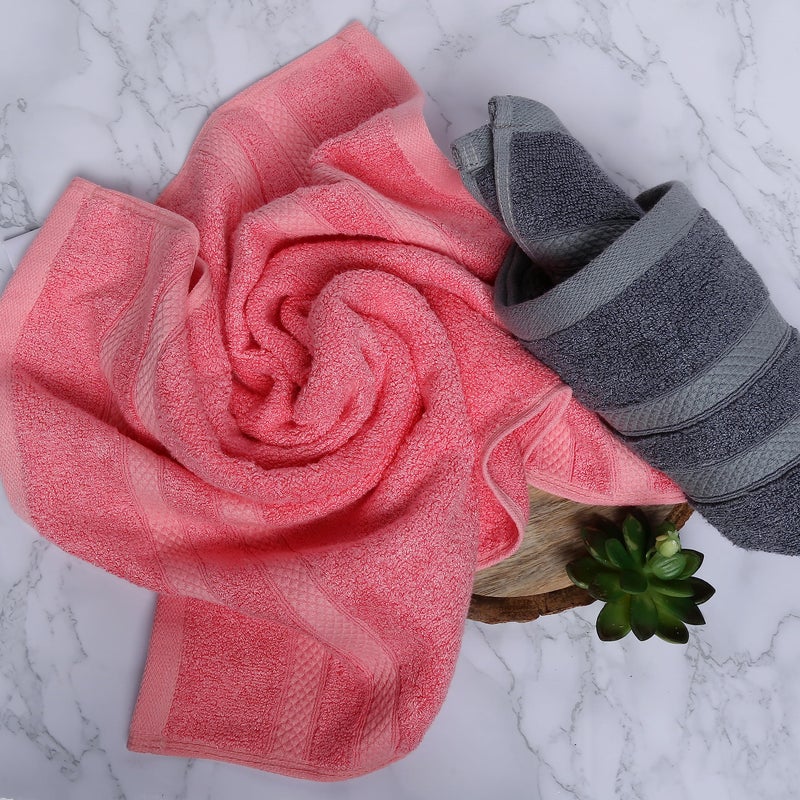 Velve 100% Bamboo Hand Towel | 600 GSM | Set of 2 | Ultra Soft, Absorbent, Anti Bacterial Towel for Gym, Yoga, Sports, Travel | Grey, Pink - Image 3