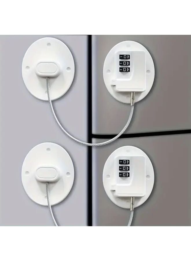 Black Keyless Refrigerator Door Lock 2pcs Anti Theft Password Protection for Cabinet - Image 1