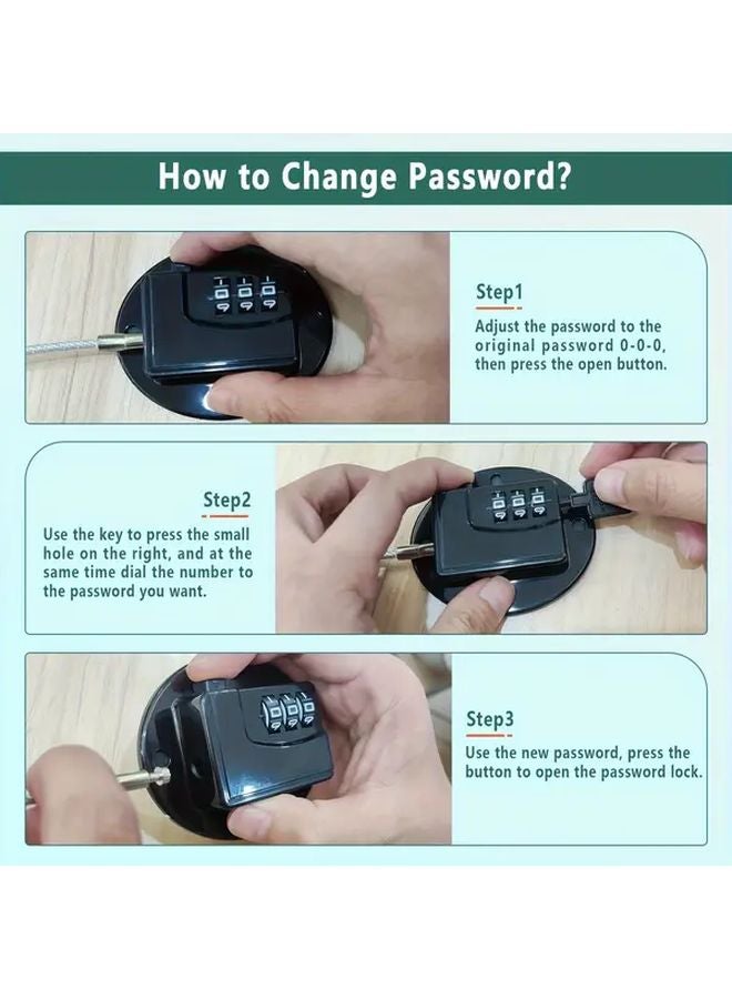 Black Keyless Refrigerator Door Lock 2pcs Anti Theft Password Protection for Cabinet - Image 5