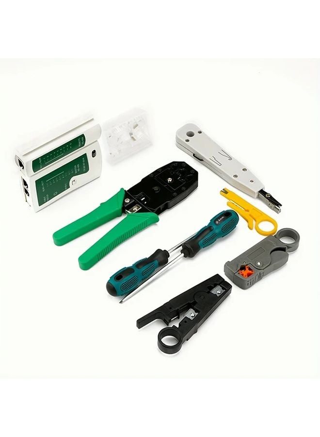 14pcs Professional RJ45 Network Cable Tool Kit with Crimper Stripper Cutter and Tester - Image 5