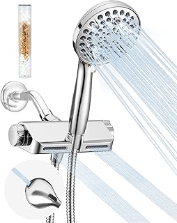 MakeFit Filtered Shower Head with Handheld Combo - Dual 2-in-1 Spa System with Massage Shower Head and 10 Modes Hand - Image 1