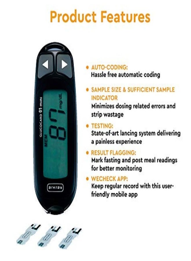 ARKRAY Max 01 Mini Blood Glucose Monitor with 20 Strips | Japanese Technology - Image 2