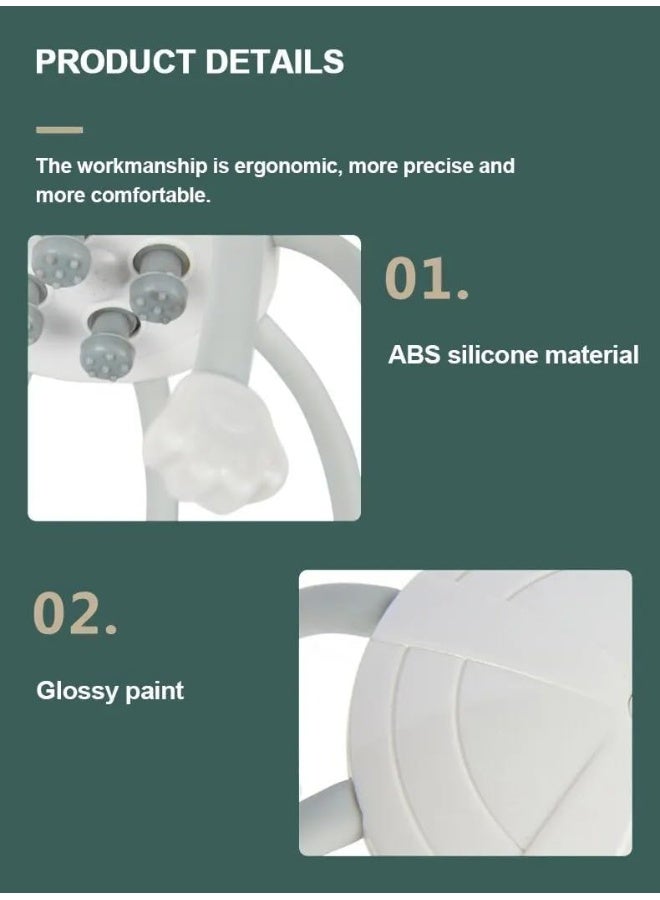 Generic SAFENHAND Portable Head Scalp Massager Handheld Cordless Electric Scalp Massager Multi-Modes Vibration Head Massager, Intelligent Head Massage Instrument - Image 3