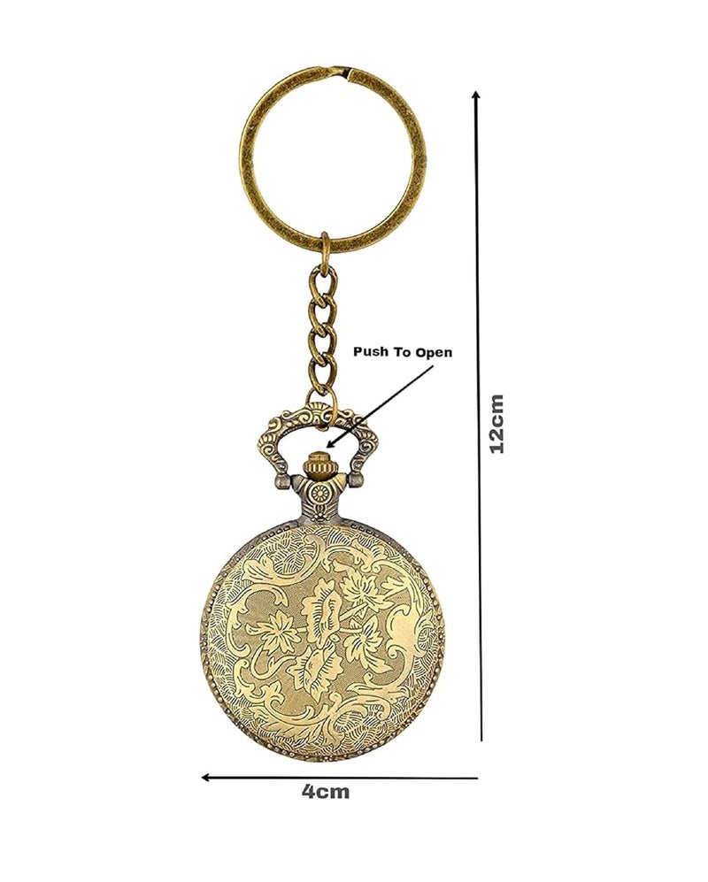 FowWelt Pocket Watch Metal Keychain Retro Vintage for Gifting With Key Ring Anti-Rust (Mom) - Image 4