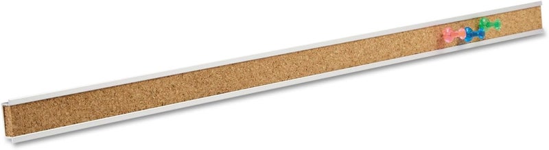 Quartet Bulletin Bar Strip Cork Board 48 x 1 Aluminum Frame Beige 2006 - Image 1