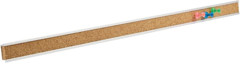 Quartet Bulletin Bar Strip Cork Board 48 x 1 Aluminum Frame Beige 2006 - Image 3