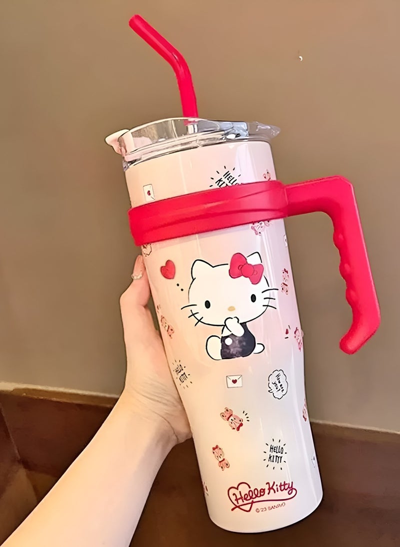 هالو كيتي مج حراري هيلو كيتي الأنيق مصنوع من الستانلس ستيل عالي الجودة لضمان المتانة والاحتفاظ بالحرارة لفترة طويلة - Image 2