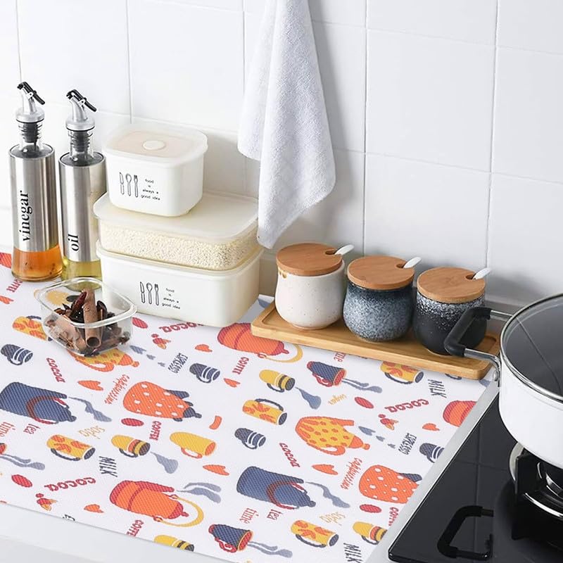 STYEVA Printed Anti-Slip Shelf Liner Mat Sheet for Drawers, Shelves, Tables, Cupboards, Fridge, Kitchen, Home, and Office - 45 CM X 5 M (Butter Paper-2) - Image 4