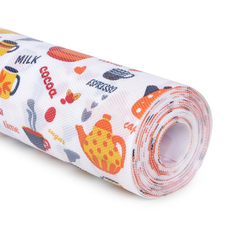 STYEVA Printed Anti-Slip Shelf Liner Mat Sheet for Drawers, Shelves, Tables, Cupboards, Fridge, Kitchen, Home, and Office - 45 CM X 5 M (Butter Paper-2) - Image 1