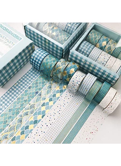 Generic Crazy Craft 10 Piece Cute Gold Foil Bronzing Washi Tape Set for Travellers Journal Decoration | Decorative Masking Tapes for DIY Crafts 