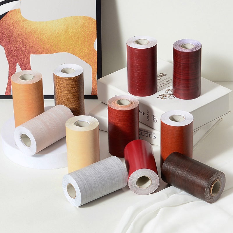 Wood Grain Waist Line Skirting Line Self-Adhesive Sticker Corner Line Door Frame Decorative Strip 10 Meters Refurbished Waterproof Moisture-Proof Sticker - Image 3