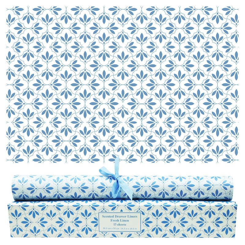 SCENTORINI 15 Sheets Drawer Liners for Dresser Linen Scented Drawer Liners Drawer Paper Liner 143x195 Inch for Fragrant Drawer Liners for Home Shelf Closet