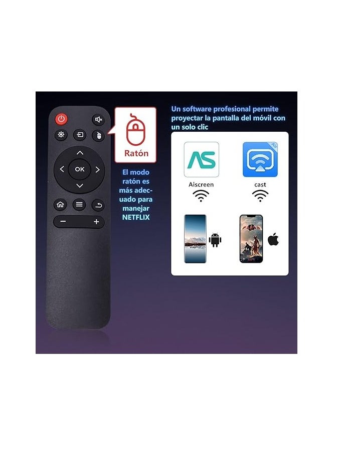 Generic Portable Mini Projector with Android 12, Support 1080P Full HD Projector 200ANSI, with WiFi 6 and Bluetooth 5.0 Projectors Home Theater, Outdoor Cinema Projector, Support Mobile Phone Projection  - Image 5