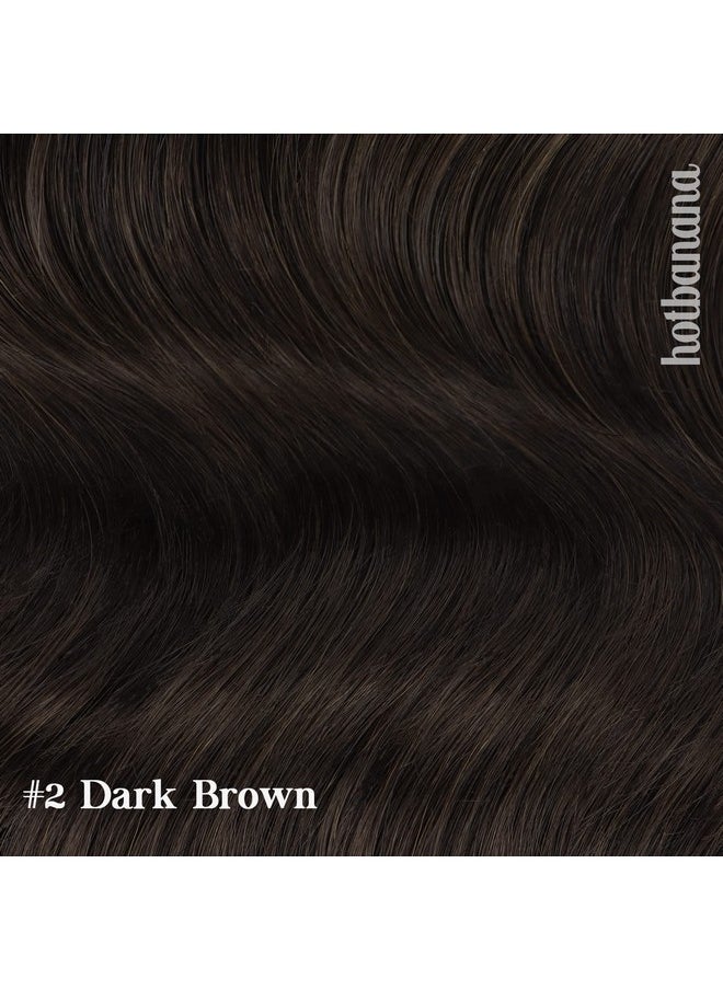 hotbanana - Human Hair Clip In Hair Extensions Dark Brown 120G Clip In Hair Extensions Real Human Hair Straight Remy Hair Clip In Hair Extensions 18 Inch 7Pcs - Image 1