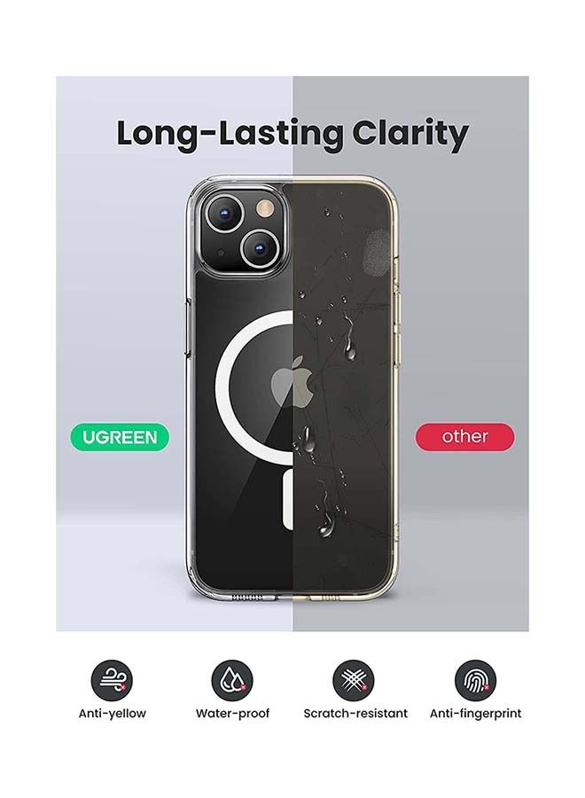 جراب Magsafe iPhone متوافق مع 13 قطعة شفافة مع امتصاص الصدمات ومضاد للخدش TPU فتحات دقيقة مناسبة لتصميم غطاء خلفي مغناطيسي كريستالي لحماية 6.1 بوصة في جميع الاتجاهات شفاف - Image 4