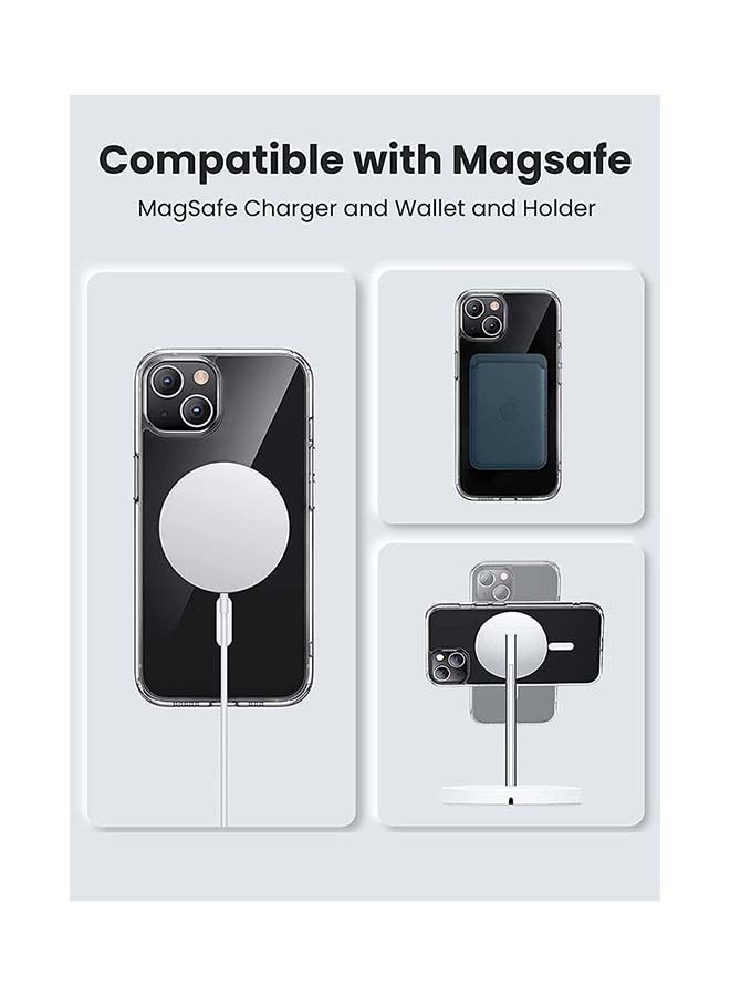 جراب Magsafe iPhone متوافق مع 13 قطعة شفافة مع امتصاص الصدمات ومضاد للخدش TPU فتحات دقيقة مناسبة لتصميم غطاء خلفي مغناطيسي كريستالي لحماية 6.1 بوصة في جميع الاتجاهات شفاف - Image 3