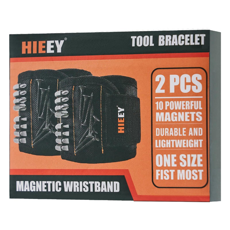 HIEEY 2 Pieces Magnetic Wristband for Holding Screws, Gifts for Men, Tool Belt Magnetic Wristband for Holding Screws, Cool Gadgets Christmas Gifts for Him Men Women Husband (Gift Box) - Image 2