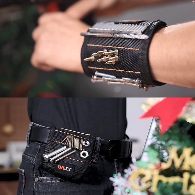 HIEEY 2 Pieces Magnetic Wristband for Holding Screws, Gifts for Men, Tool Belt Magnetic Wristband for Holding Screws, Cool Gadgets Christmas Gifts for Him Men Women Husband (Gift Box) - Image 5