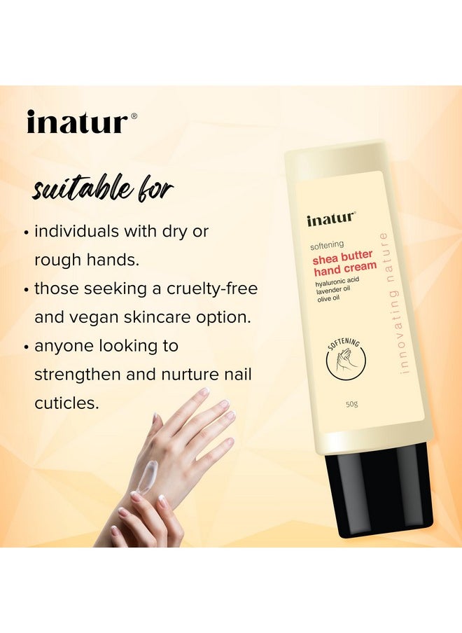INATUR Shea Butter Hand Cream | Nourishes, Protects, & Soften The Skin, Nails & Cuticles | 50 G  - Image 3