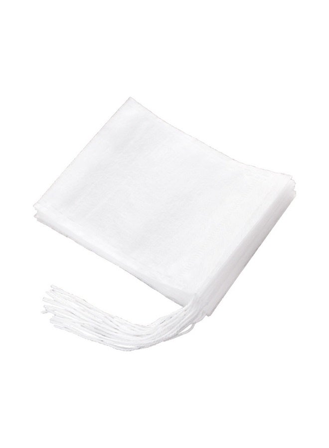 yongsheng 100-Piece Tea Leaves Bags Set White 7*9cm，Disposable Tea Bags Bulk for Loose Leaf Tea Drawstring Empty Coffee Sachets Filter Infuser Strainers for Coffee Spice Herbs  - Image 1