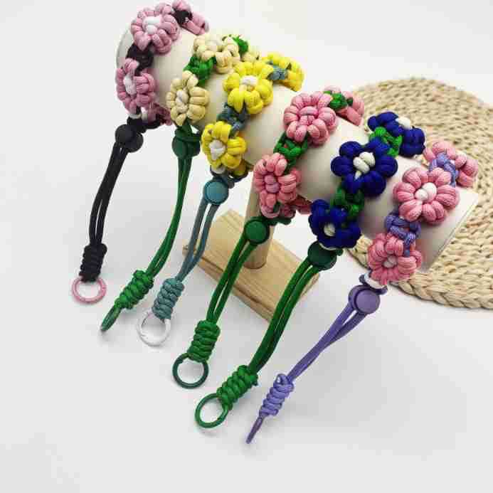 New ims small flower wrist strap lanyard anti-lost creative bracelet mobile phone lanyard portable lanyard dopamine contrast color tide - Image 4