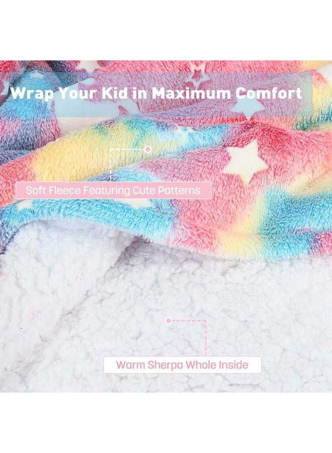 Catalonia Rainbow Unicorn Blanket Hoodie for Kids, Glow in The Dark Oversized Sherpa Sweatshirt Pullover, Cozy Wearable Blanket Gift for Girls & Boys 7-16 Years - Image 4