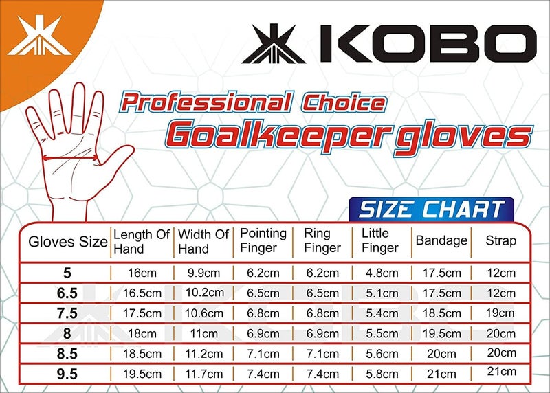 Kobo قفازات حارس مرمى كرة القدم GKG-31 (7.5) - Image 3