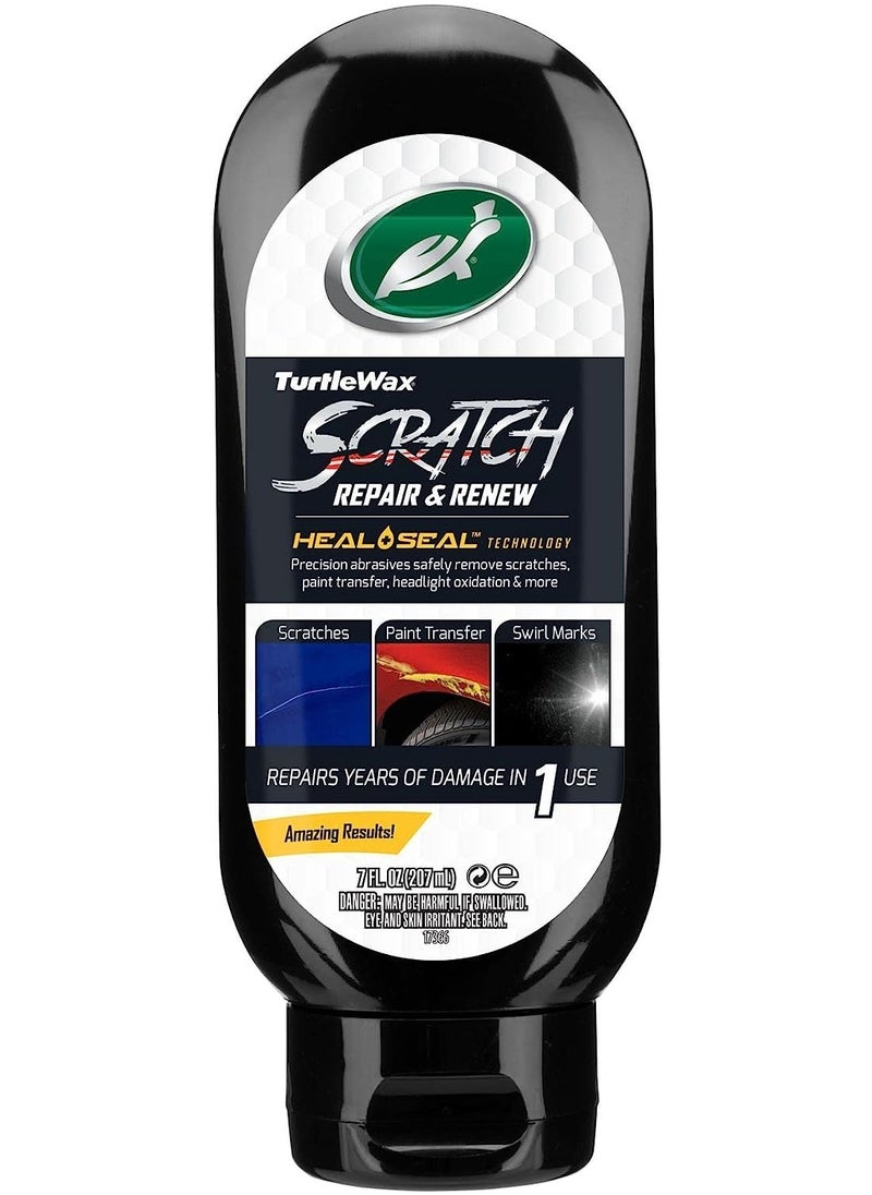 TurtleWax Scratch Repair & Renew 207ml – Heal & Seal Technology – Removes Scratches, Swirl Marks & Paint Transfer – Made in USA  - Image 1