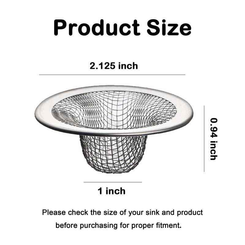Beyoslf 20Pcs Small Drain Mesh Basket, 2.125'' Bathroom Sink Drain Strainer Screen Mesh Sink Strainer Hair Catcher Drain Filter Cover for Bathtub Lavatory RV Laundry Shower Floor Utility Sink Drain - Image 2