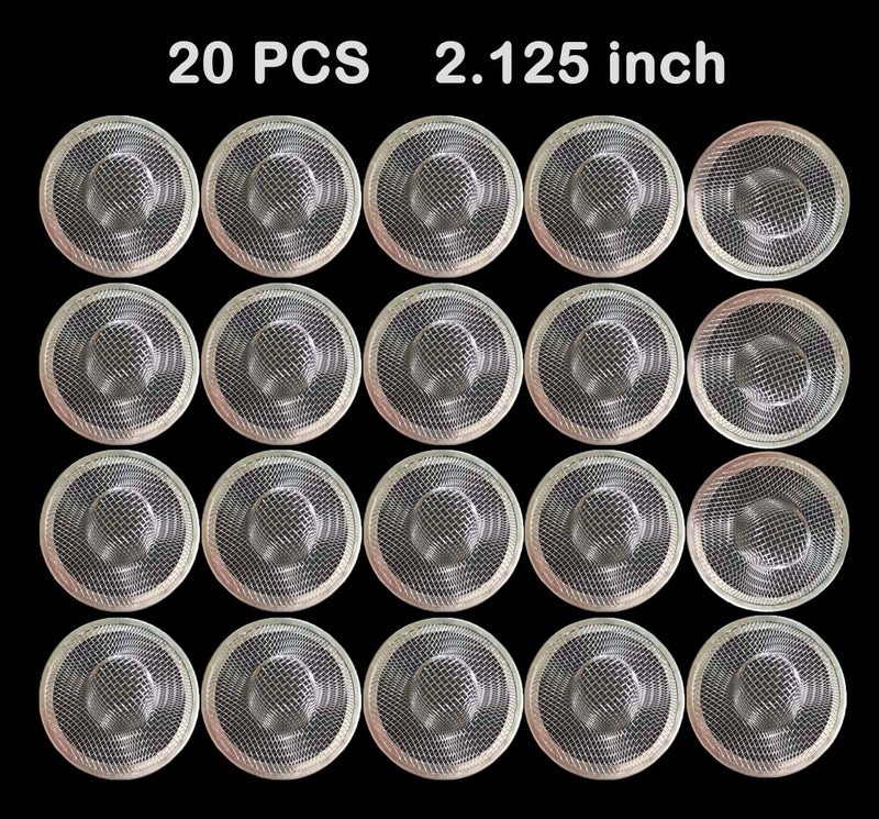 Beyoslf 20Pcs Small Drain Mesh Basket, 2.125'' Bathroom Sink Drain Strainer Screen Mesh Sink Strainer Hair Catcher Drain Filter Cover for Bathtub Lavatory RV Laundry Shower Floor Utility Sink Drain - Image 5