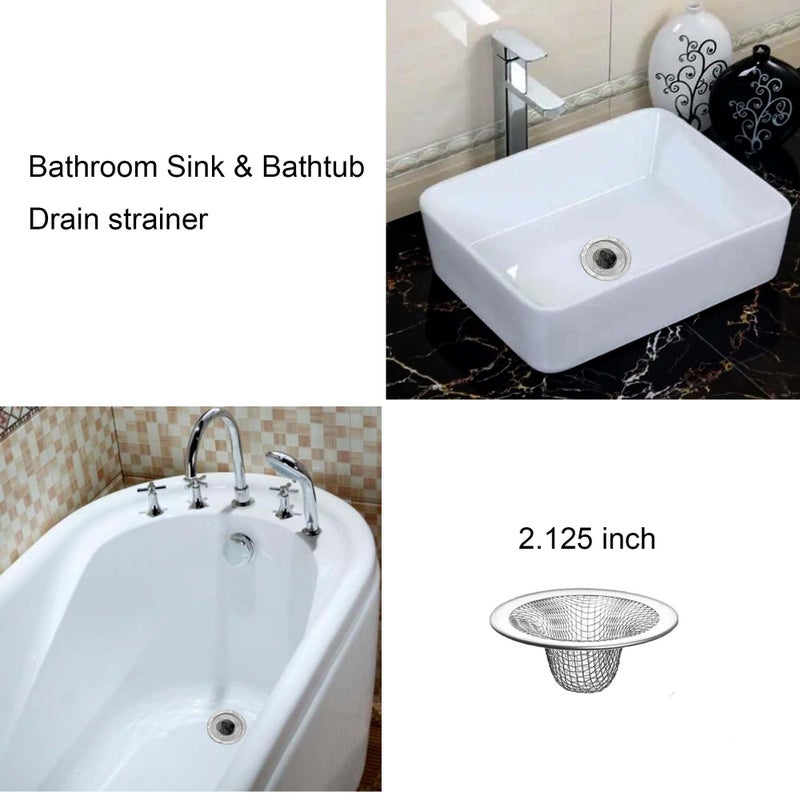 Beyoslf 20Pcs Small Drain Mesh Basket, 2.125'' Bathroom Sink Drain Strainer Screen Mesh Sink Strainer Hair Catcher Drain Filter Cover for Bathtub Lavatory RV Laundry Shower Floor Utility Sink Drain - Image 4