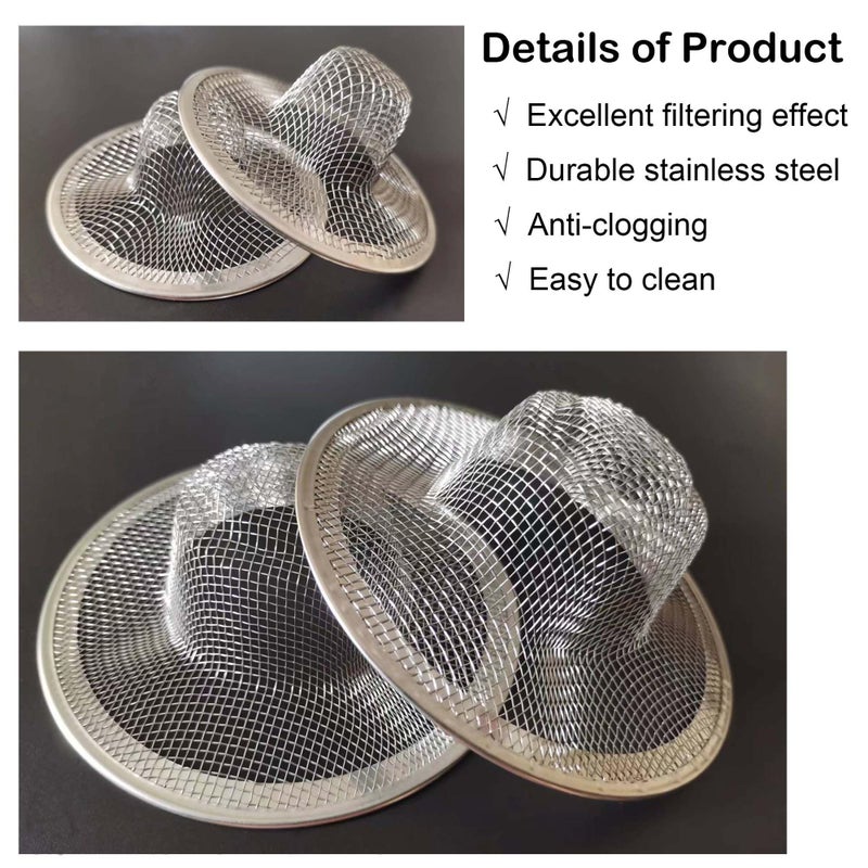 Beyoslf 20Pcs Small Drain Mesh Basket, 2.125'' Bathroom Sink Drain Strainer Screen Mesh Sink Strainer Hair Catcher Drain Filter Cover for Bathtub Lavatory RV Laundry Shower Floor Utility Sink Drain - Image 3