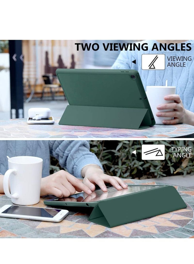 Case for iPad 8th Generation/iPad 10.2 Case 2020, Smart Folio Soft TPU Protective Case Cover with Apple Pencil Holder for iPad 8th/7th Gen, Auto Sleep/Wake, Full Body Protection - Pine Green - Image 4