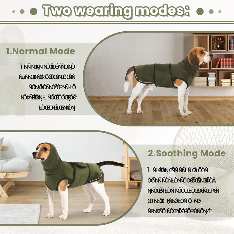 IDOMIK Dog Anxiety Calming Hoodie,Breathable Dog Anxiety Jacket Vest Coat for Thunderstorms,Fireworks,Vet Visits,Separation,Adjustable Dog Hoodies for Noise Block & Ear Protection Recovery,Green,3XL - Image 4