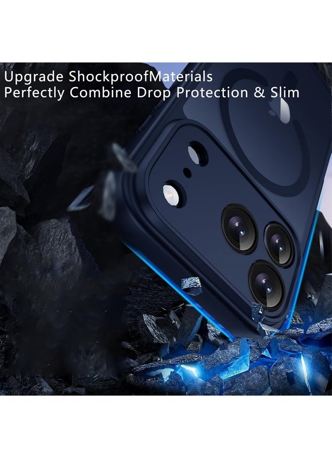 Magnetic for iPhone 17 Pro Max Case, Compatible with Magsafe, [with 1 Screen Protectors] [Full Camera Protection] Slim Translucent Matte Shockproof Protective Phone Cover, Deep Blue - Image 5