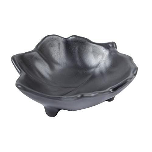 MARKET 99 Market99 Melamine Chutney Dip Bowl Set of 6 - Black Leaf Shape (30ml Each) | Matte Finish Small Serving Bowls for Sauce, Snacks & Dips | Lightweight Bowls for Kitchen & Dining - Image 4