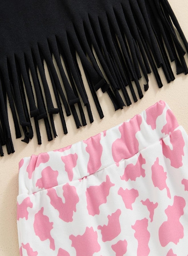 Frietlebird First Birthday Outfit Girl 1st Birthday Girl Outfit Short Sleeve Letters Tassel Shirt Shorts Set Baby Summer Clothes (A-Black,12-18 Months) - Image 5