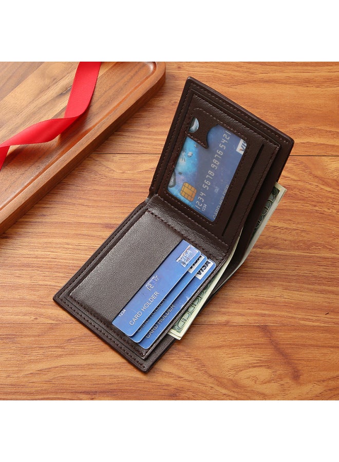 Men's Wallet Fashionable Classic Tri-fold Design Handmade From High-quality Leather Various Colors Available-Color:Black - Image 3