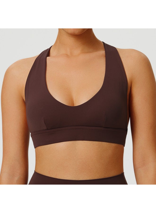 European And American Sports Bra Women's High-intensity Shock-proof And Anti-sagging All-in-one Push-up Running Fitness Vest Yoga Bra