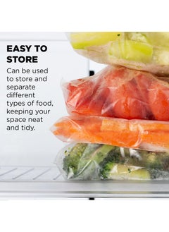 Ezee Ezee Reusable Multi-Purpose Slider Bag 8x8 | Zip Lock & Vegetable Storage | Freeze Bag I Pack of 10  - Image 2