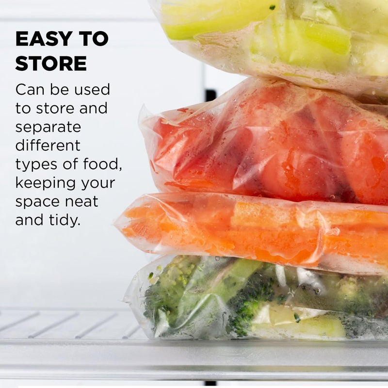 Ezee Reusable Multi-Purpose Slider Bag 8x8 | Zip Lock & Vegetable Storage | Freeze Bag I Pack of 10 - Image 2