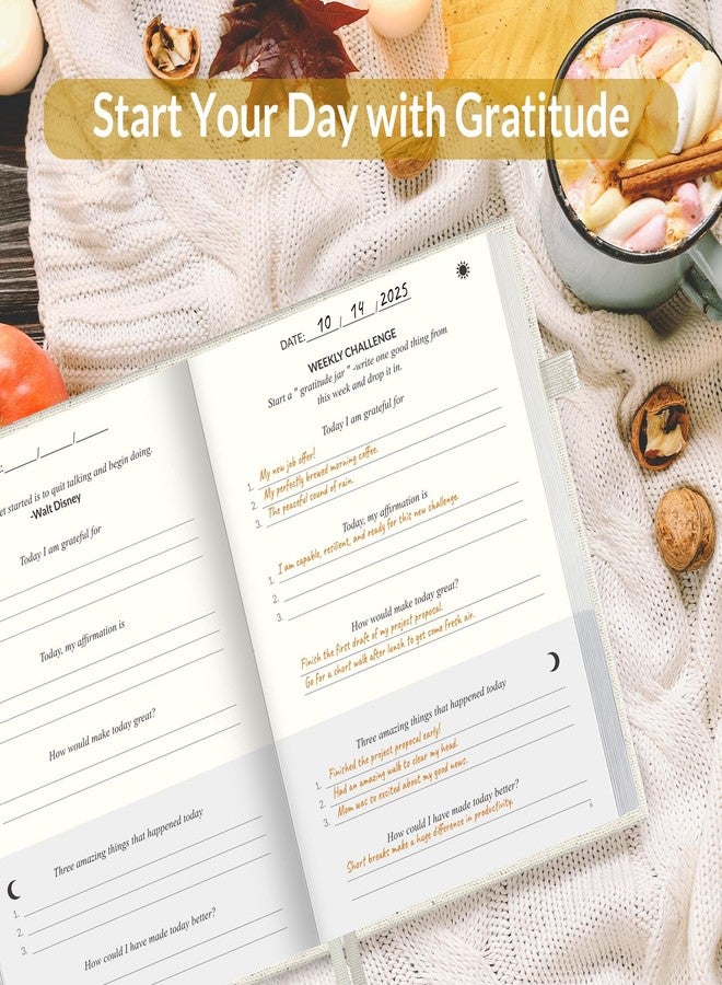 SUNEE Daily Gratitude Journal - 52 Weeks Simple 5 Minute Journal for Daily Reflection, Build Positivity and Mindfulness, Undated Minimalist Planner for Women & Men (Beige) - Image 5