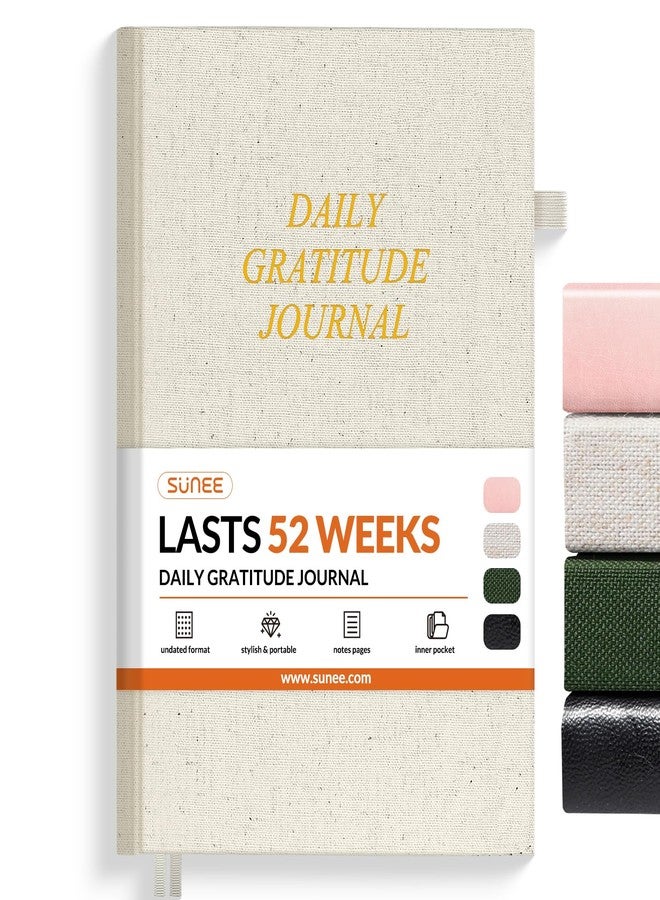 SUNEE Daily Gratitude Journal - 52 Weeks Simple 5 Minute Journal for Daily Reflection, Build Positivity and Mindfulness, Undated Minimalist Planner for Women & Men (Beige) - Image 1