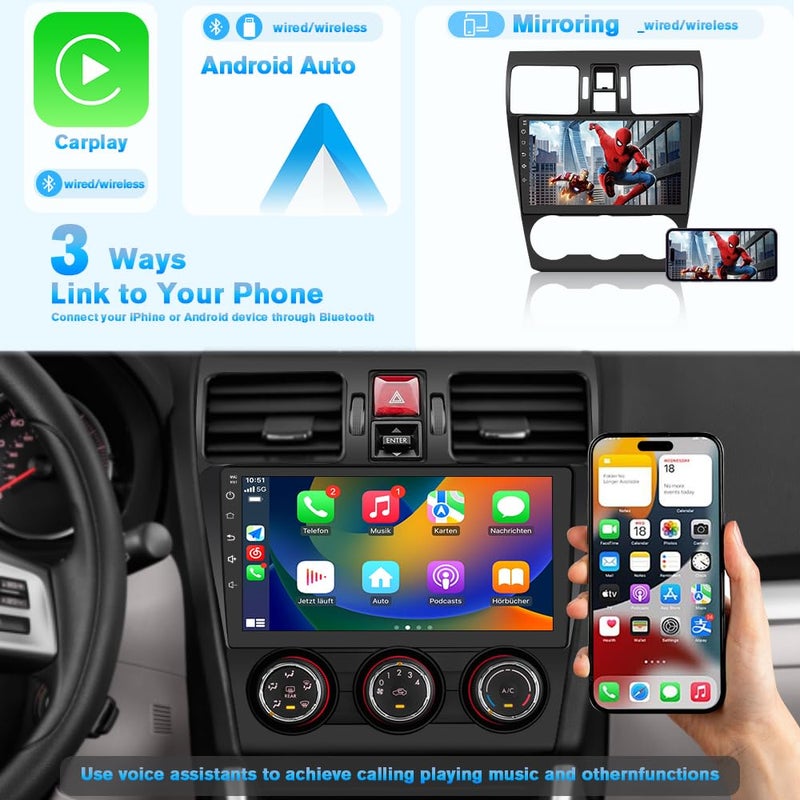 AWESAFE Android 13 2G RAM 32G ROM Car Radio Stereo for Subaru Forester WRX Impreza 2013 2014 2015 with CarPlay Android Auto Bluetooth GPS Backup Camera - Image 4
